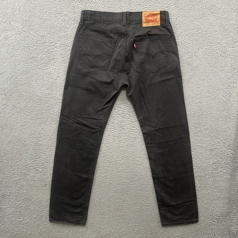 Levis Jeans Mens 32x34 Gray 505 Regular Straight American Work Wear Cotton Adult - Picture 2 of 12